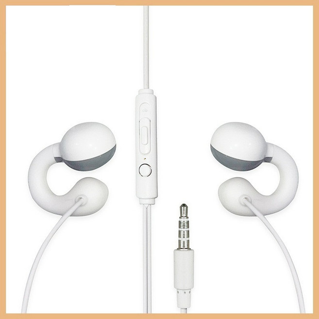 耳掛式耳機 HIFI立體聲 10MM大動圈, 白色, 3米帶麥調音