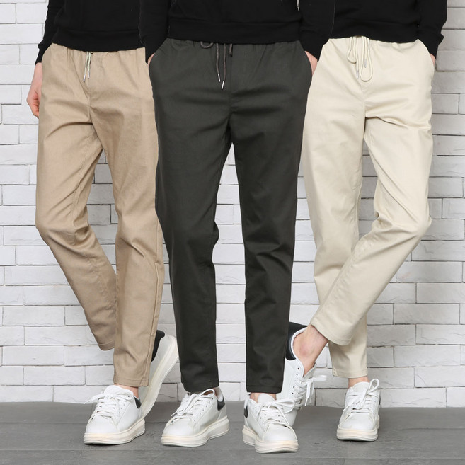 위드진 남자바지 데일리 코튼 밴딩 면바지 4종(택1)