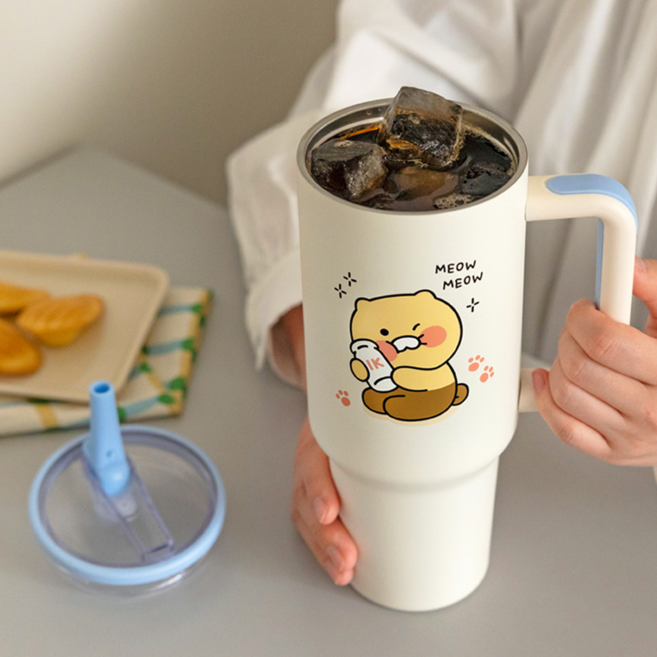 카카오프렌즈 춘식이 점보 그립 텀블러, 1개, 아이보리, 1.18L