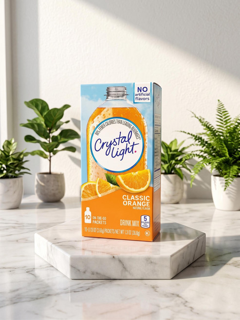 크리스탈 라이트 아이스티 에이드 분말 드링크 클래식 오렌지 10개입 1개, 10개, 2.7g