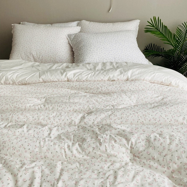 (세탁망 증정) 60수 아사 순면 라지킹 이불 먼지없는 가벼운 간절기 퀸 / 킹사이즈 이불 세트