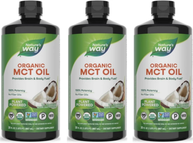 [유기농] 네이쳐스웨이 MCT 오일 Nature's Way Organic MCT Oil, 887ml, 3개 - 쿠팡