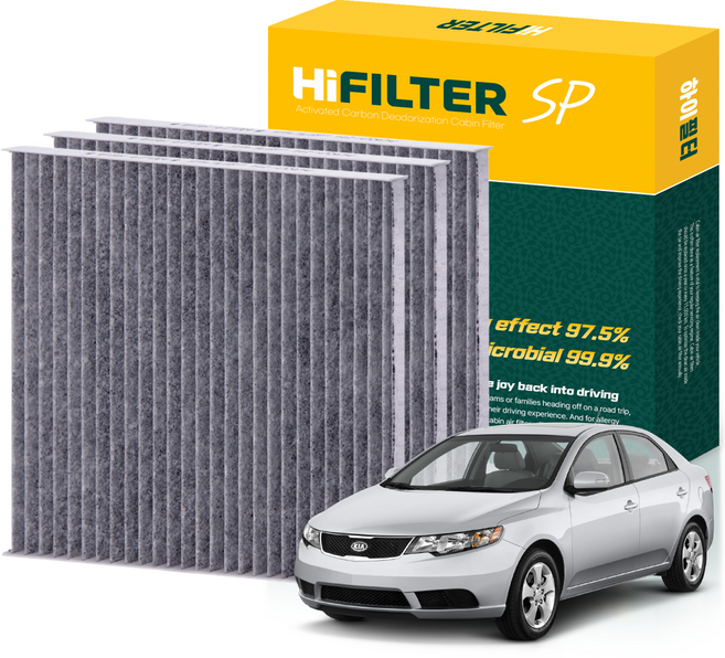 하이필터 기아 자동차 포르테 활성탄 에어컨필터, 3개, 포르테 (TD) HI-D004