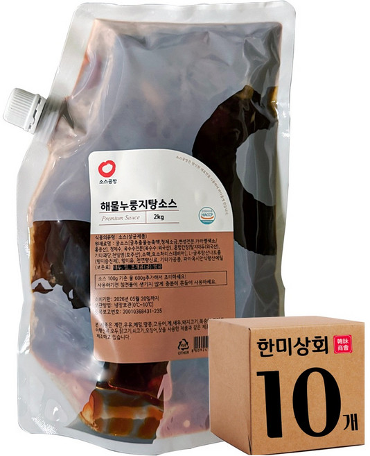 푸드공방 소스공방 해물누룽지탕 소스 (2Kg 10개), 2kg, 10개