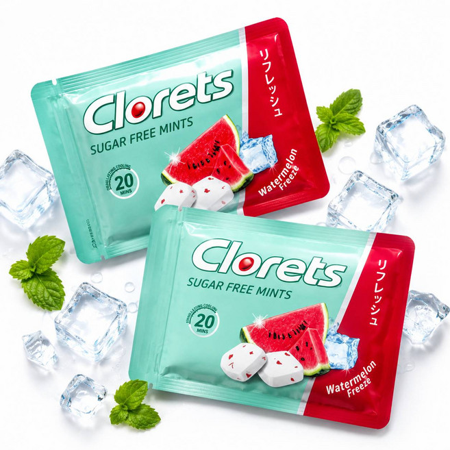 泰國 Clorets 西瓜薄荷涼糖 口香錠 薄荷糖, 15.4g, 2個