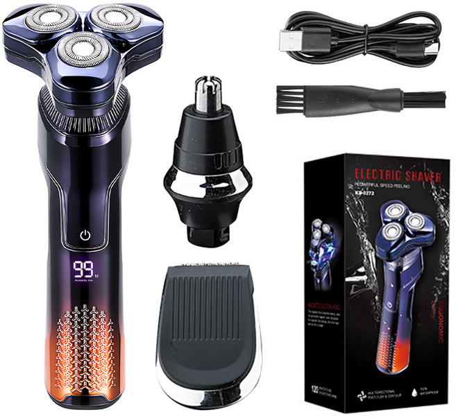 Schtus 전기면도기 3in1 면도기 세트 코털 트리머 구렛나루정리 KS0272, 라벤더오렌지, 라벤더오렌지