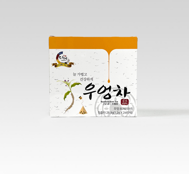[본사직영] 다예 100% 국산 우엉차 생분해 삼각티백 24티백, 12개, 24개입, 1.2g