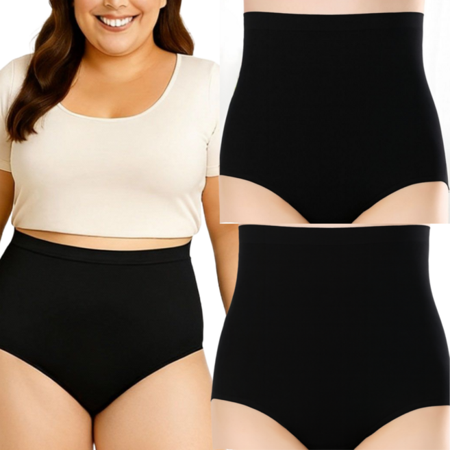 벨에라 빅사이즈 노라인 심리스 하이웨스트 복부보정 팬티 2p