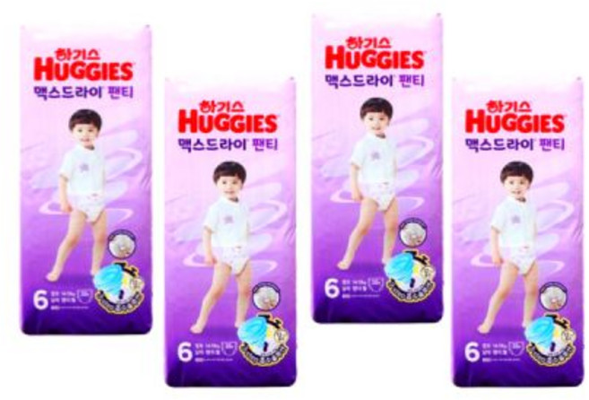 하기스 맥스드라이 팬티 6단계 남아 점보 38매 x 4팩(2박스) 24년형 기저귀