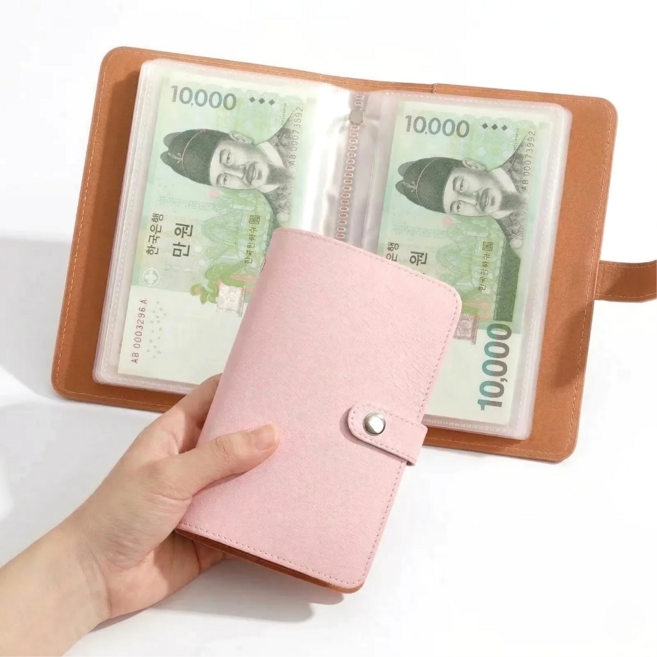 SERONA 현금 저축 다이어리 현금 바인더, 1개, 핑크