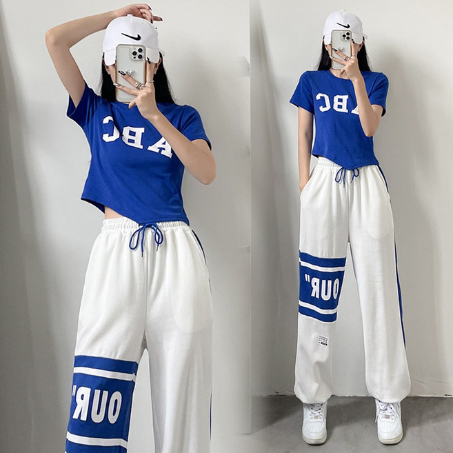 방송댄스복 힙합 조거팬츠 줌바 에어로빅 공연 무대의상 트레이닝 세트 캐주얼