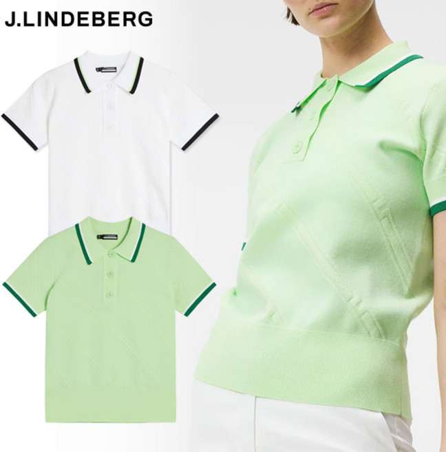 제이린드버그 골프웨어 여성 반팔 티셔츠 / 펠린 니티드 셔츠 / AWKW08148 0000 M037