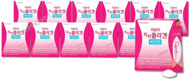 녹십초 저분자 피쉬콜라겐 비오틴 대용량 30포 12박스, 4개