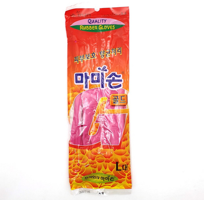 마미손 골드 고무장갑, 핑크, 대(L), 10개