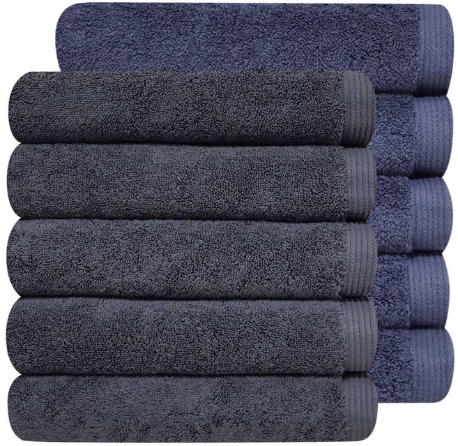 다주타올 10장 두꺼운 호텔수건 40수 코마사 200g, 챠콜그레이, 클래식블루, 10개