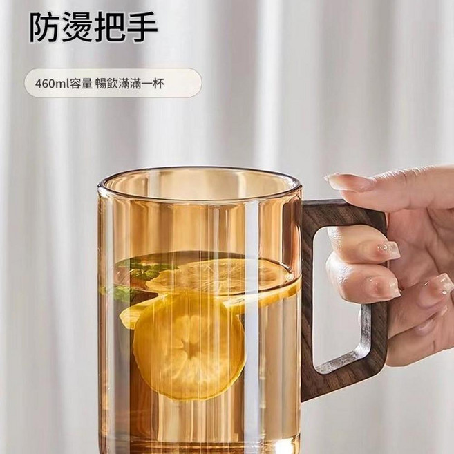 耐熱玻璃冷水壺, 琥珀色單杯350ml, 1套, 350L