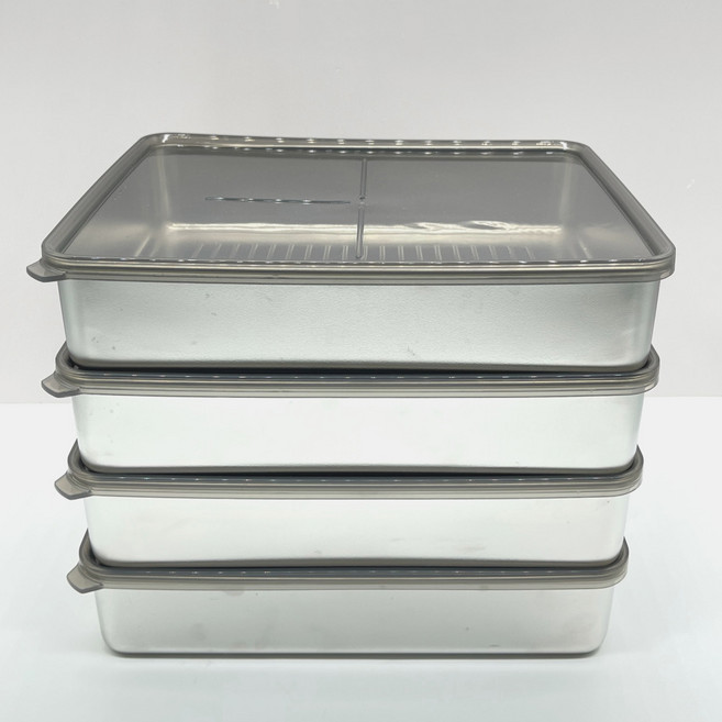 키친메이커 304 스텐밧드 덮개 세트 바트 용기 주방용품, 4개, 스텐밧드+덮개