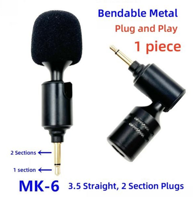 색소폰 무선 핀 마이크 미니 3.5mm 잭 사운드 카드 핸드폰 카메라 태블릿 소음 감소 소형 경량 휴대용 고감도, 06 MK-6-2 Sections, MK-6-2 Sections
