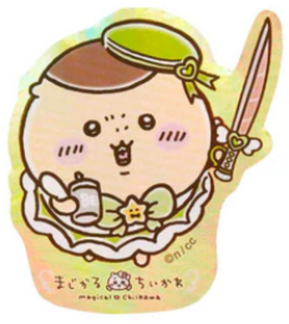 吉伊卡哇 魔法少女系列 造型貼紙 全像圖 悠遊卡 小可愛 小八貓 小兔兔 chiikawa 日本代購, 1個, H. 栗子