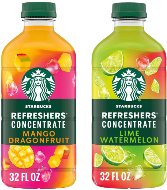 Starbucks 주스 농축액 907g 2개 망고+라임 스타벅스 리프레셔스 주스 농축주스