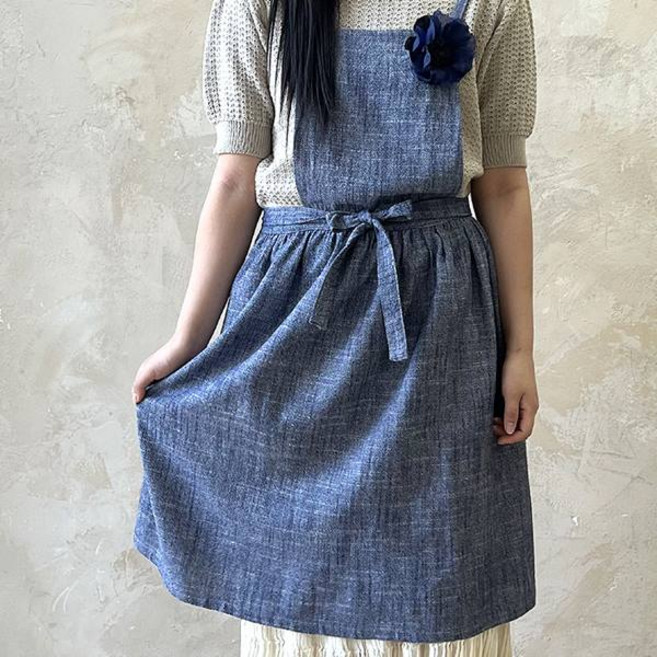 주방 카페 코싸지플라워 X자 앞치마 프리사이즈 주방 카페 (2color), 네이비