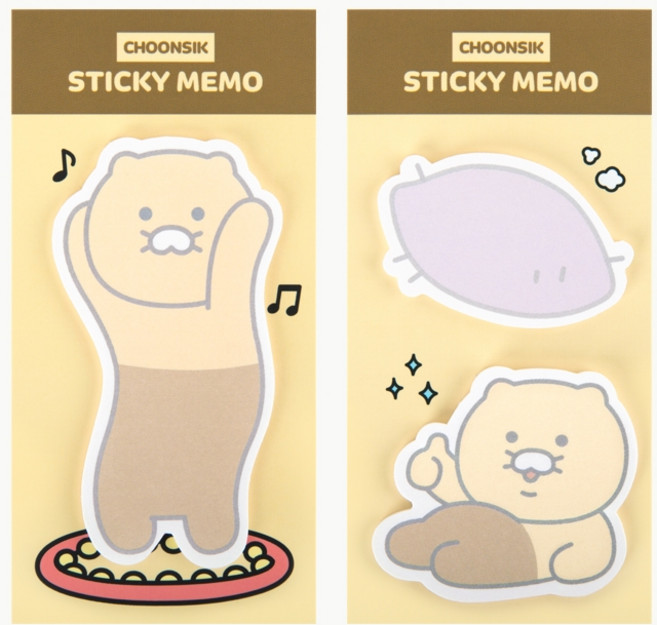 카카오 형태 점착 메모지 춘식이_고구마, 단품, 단품