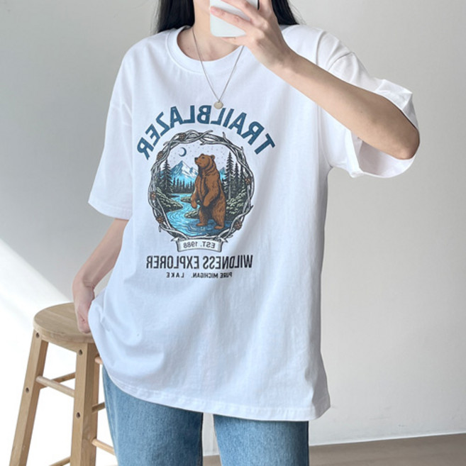 걸즈팩토리 여성용 테싯박스 오버핏 반팔티셔츠 국내제작