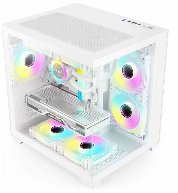 白色 電腦機殼 RGB 風扇, 1個, 黑色