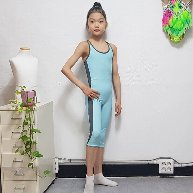 [시즌2] 한디자인 리듬체조 연습복 캐미솔 스키니 올인원 7부바지 파스텔 민트