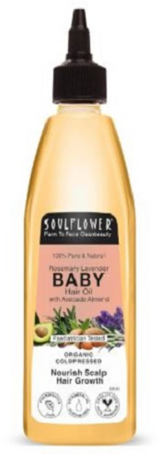 Soulflower Rosemary Baby Hair Oil for Hair Growth 100% Pure & Natural Organic Nourishment with Avo, 1개, 225ml
