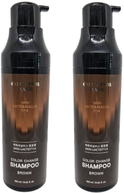 꾸띄르헤어 스킨락토7714 염색샴푸 시즌 4 갈색, 꾸띄르헤어샴푸 시즌4 새치 염색 샴푸 190ml 멋내기, 2개, 190ml