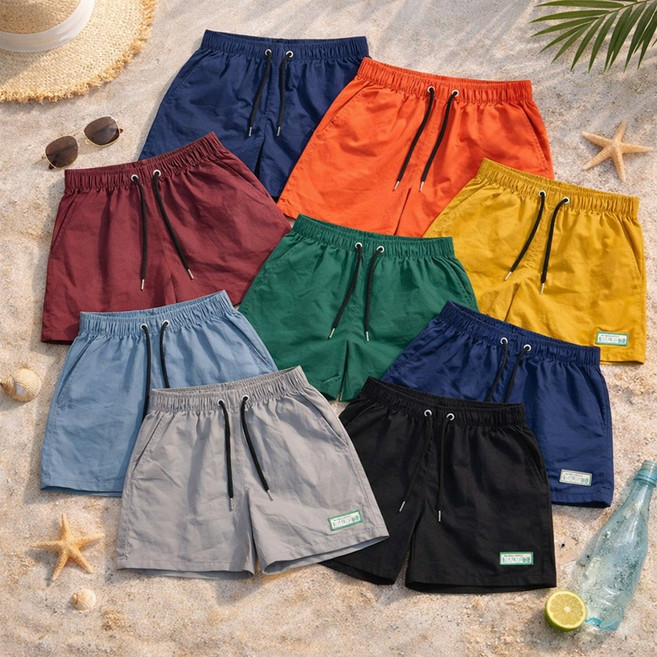 아소트 남녀공용 비치웨어 썸머 비치웨어 나일론 하프 숏 밴딩 팬츠 8color 3sizze