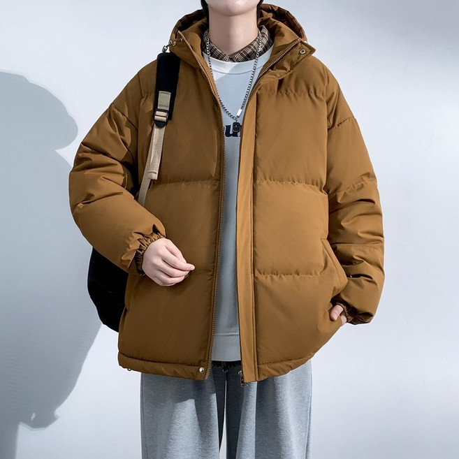 羽絨外套 麵包外套男 保暖外套大尺碼 羽絨衣 麵包服 厚外套 情侶 寬鬆 鋪棉外套 保暖外套 加厚外套男 黑色 冬天外套