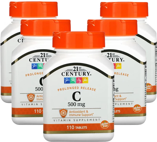 21세기센츄리 비타민 C 지속 방출 500mg 110정, 5팩 - 쿠팡