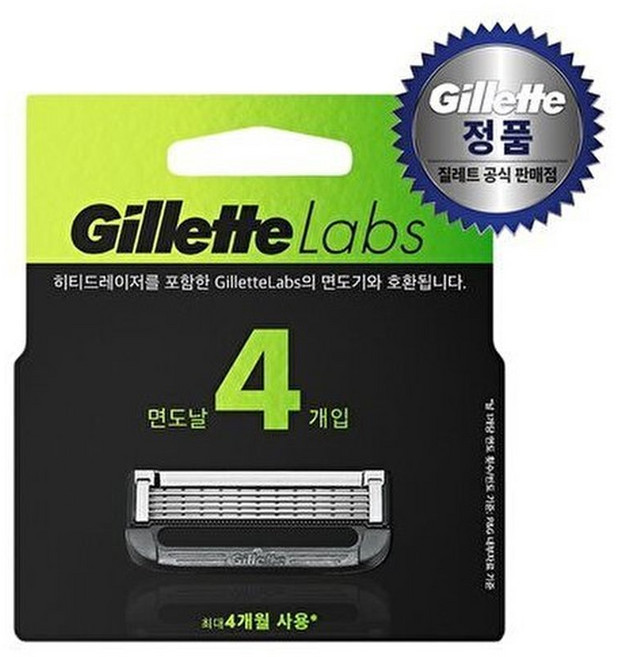 질레트 질레트랩스 딥클렌징바 면도날 4입, 4개