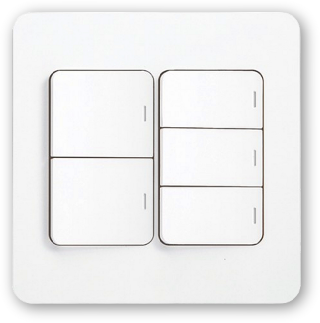 아크라이트 디아트 배선기구 08.[스위치]단로5구(2개용) 화이트, 1개