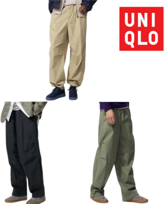 [매장정품] 유니클로 파라슈트팬츠 카고 코튼 간절기 데일리 스트릿룩 밴딩팬츠