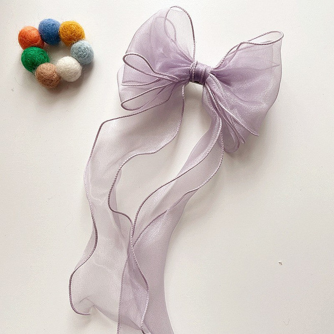 빅 쉬폰 리본 머리핀 대형 사이즈 헤어핀