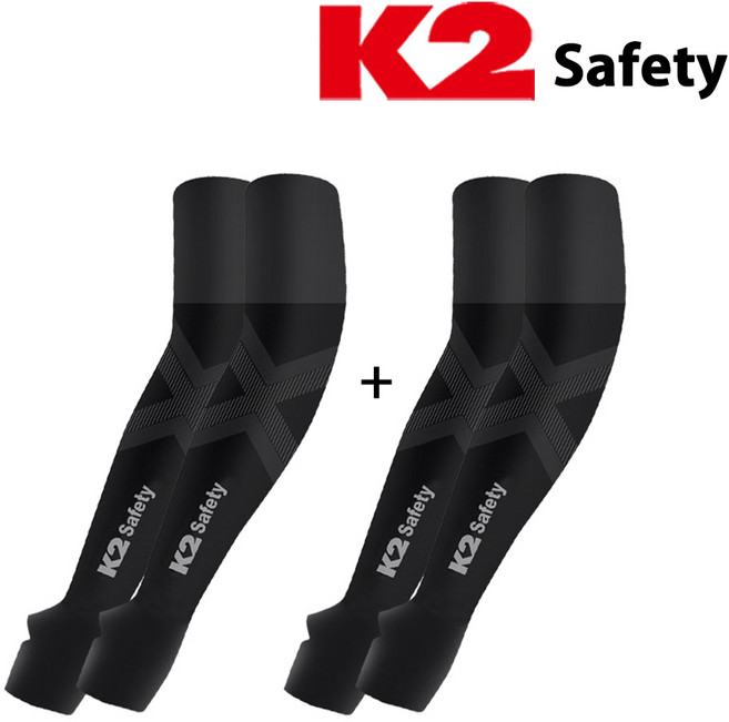 k2 safety x벤더 쿨토시 손등형 1+1 팔토시 여름토시, 블랙+블랙, 2개