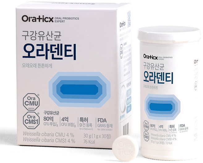 오라팜 오라틱스 특허받은 구강유산균 오라덴티 30정 구강 건강, 1개