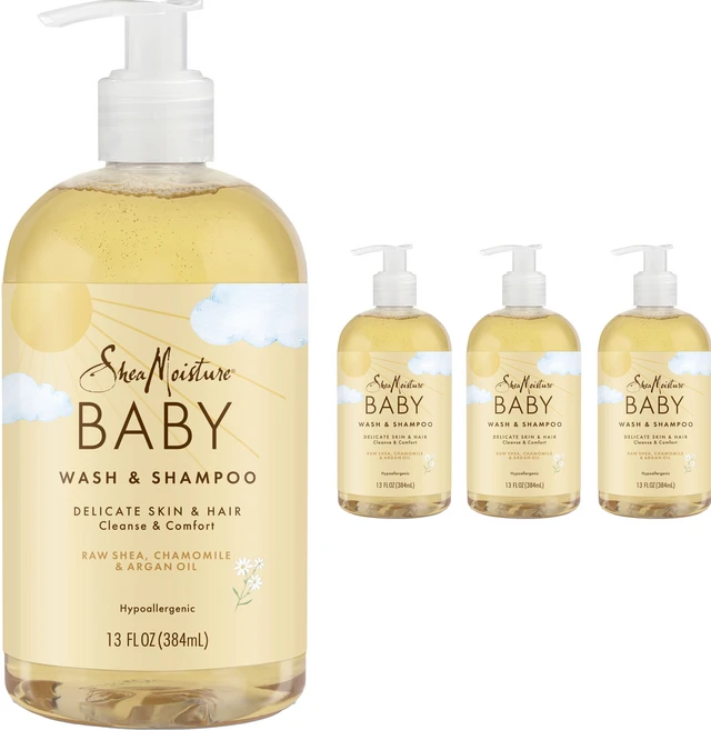 시어모이스처 로우 시어 카모마일 & 아르간 오일 키즈 워시 & 샴푸, 384ml, 4개 - 쿠팡