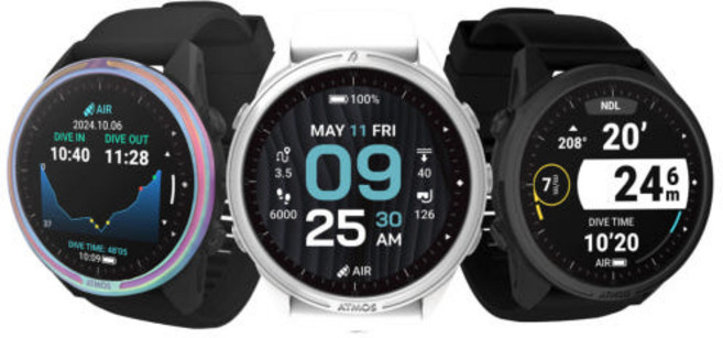 아트모스 미션쓰리 미션3 프리다이빙 컴퓨터 스킨스쿠버 스마트워치 ATMOS MISSION 3, 블랙[당일출고]
