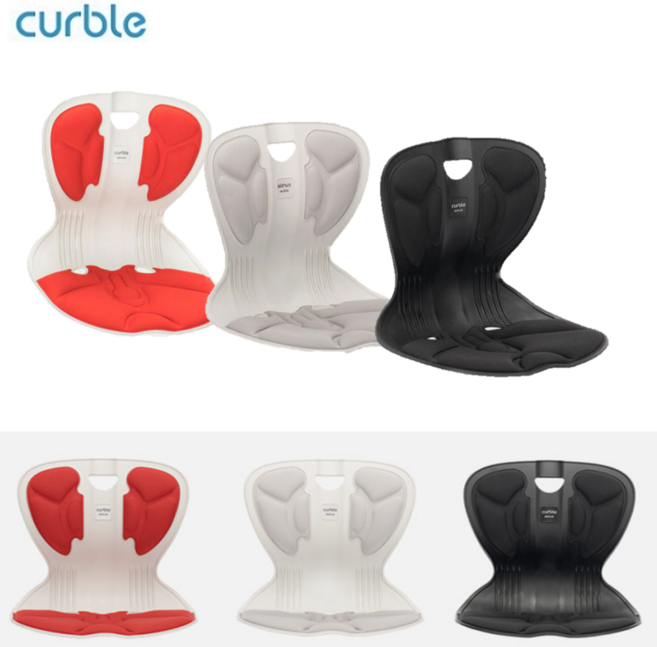 커블 체어 1+1 와이더 에이블루 허리 자세 교정 고탄성 와이드 좌식 의자 사무용 학생, 커블체어 컴피(작은 사이즈), 블랙 1+1