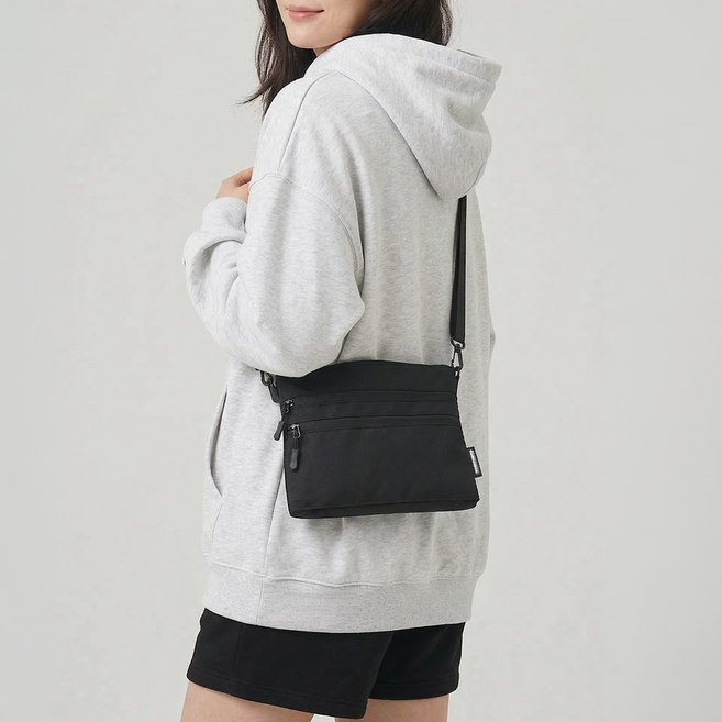 [담앤드솜 담솜온] 가로 네트 크로스백 슬링백 메신저백 여행용 남녀공용 생활방수