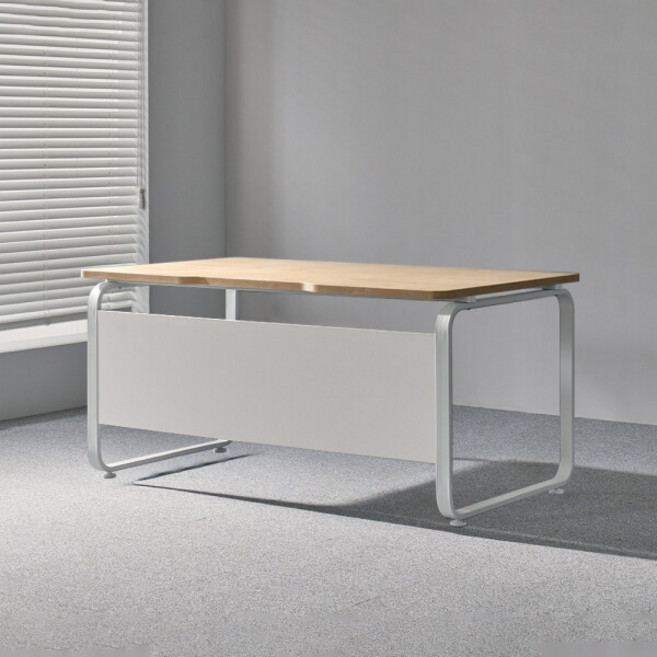 [(주)티에스퍼니처] 티에스퍼니처 데임 A형 컴퓨터 사무용책상 1600x800, 선택:화이트프레임 / 상판:라운드/올화이트