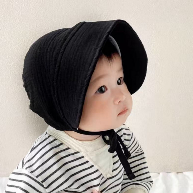 아기 거즈 모자 소피 보넷 블랙