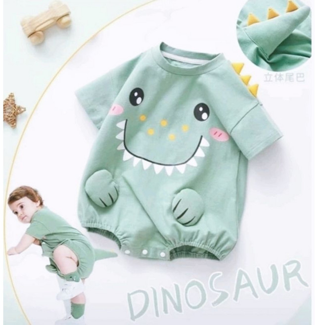寶寶造型恐龍包屁衣 夏季款 百日裝 週歲裝