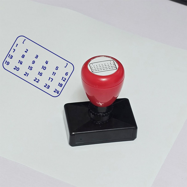 리빙드림 만년 제출 확인 번호 스탬프 체크 리스트 도장, 1개, 24번+블루