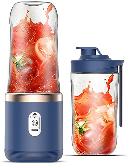 자칠 주스기 휴대용 충전식 소형 믹서기 다기능 과일 주스기 믹서컵, 블루