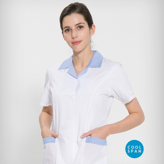 UNILOVE 반팔 쿨스판 위생복 셔츠 여성용 / 조리복 주방복 유니폼 / 116 / 118